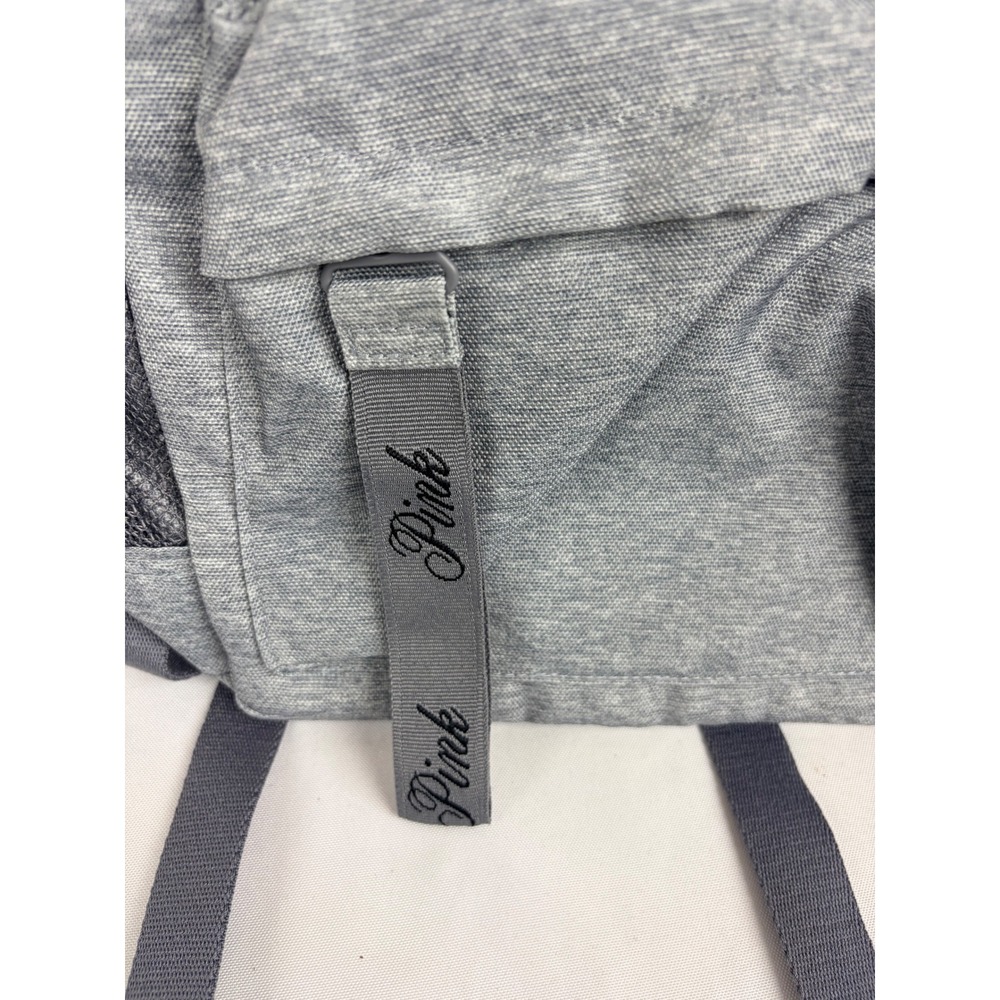 Victorias Secret PINK Heather Grey Collegiate Backpack School Travel Bag Crest - Picture 4 of 8